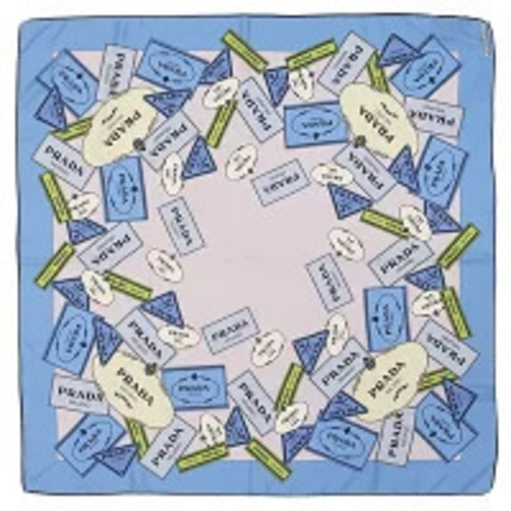 Prada Scarf Silk Twill Celeste Heritage